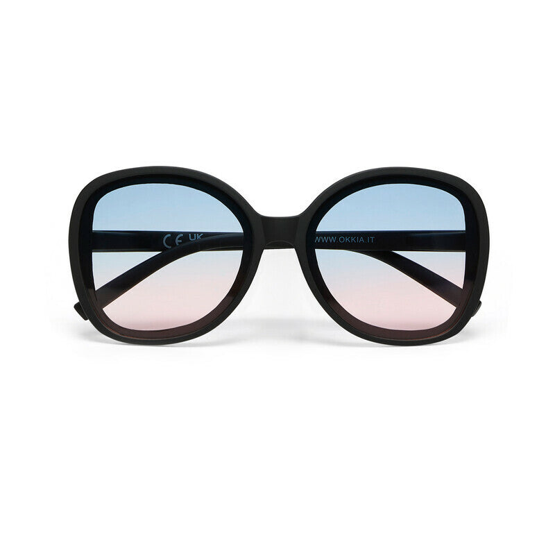 OKKIA Anna Occhiali da Sole Donna Nero Gradiente Blu Rosa