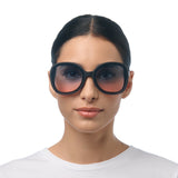 OKKIA Anna Occhiali da Sole Donna Nero Gradiente Blu Rosa