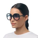 OKKIA Anna Occhiali da Sole Donna Nero Gradiente Blu Rosa