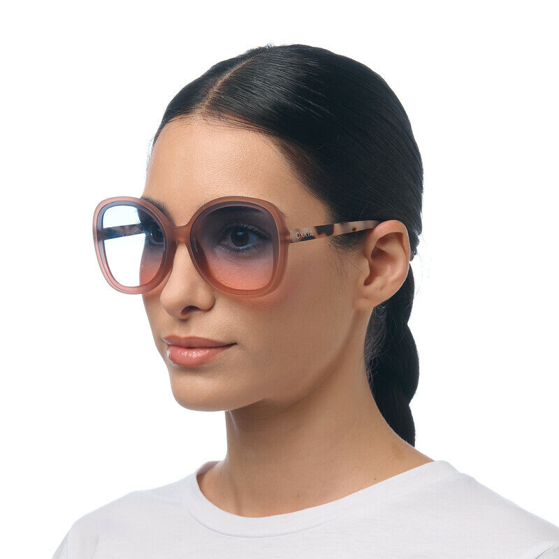 OKKIA Anna Occhiali da Sole Donna Pink Avana Gradiente Blu Rosa