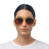 OKKIA Alessio Occhiali da Sole Unisex Goccia Giallo Gradiente Marrone