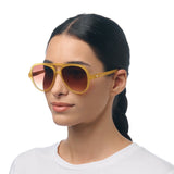 OKKIA Alessio Occhiali da Sole Unisex Goccia Giallo Gradiente Marrone