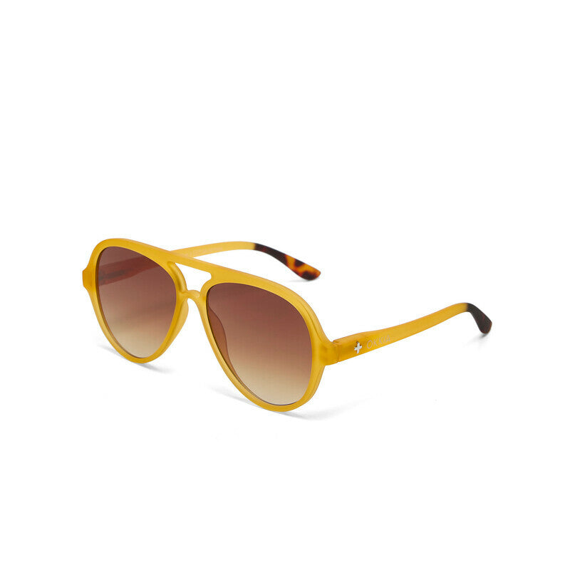 OKKIA Alessio Occhiali da Sole Unisex Goccia Giallo Gradiente Marrone