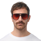 OKKIA Alessio Occhiali da Sole Unisex Goccia Nero Rosso