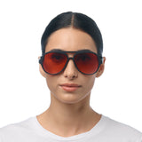 OKKIA Alessio Occhiali da Sole Unisex Goccia Nero Rosso