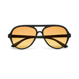OKKIA Alessio Occhiali da Sole Unisex Goccia Bianco Nero Lenti Gialle