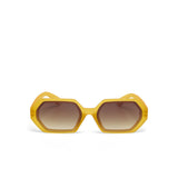 OKKIA Andrea Occhiali da Sole Unisex Esagonale Giallo Gradiente Marrone