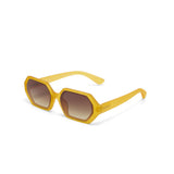 OKKIA Andrea Occhiali da Sole Unisex Esagonale Giallo Gradiente Marrone