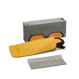 OKKIA Andrea Occhiali da Sole Unisex Esagonale Nero Gradiente Giallo