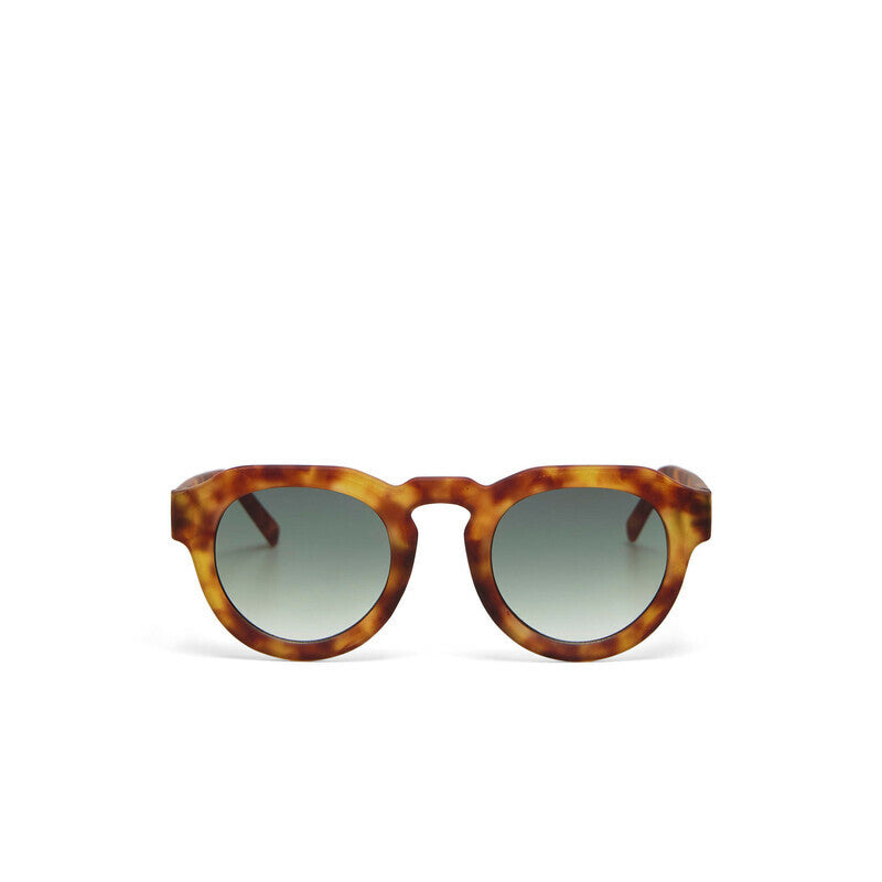 OKKIA Zeno Occhiali da Sole Unisex Tondo Sahara Avana Gradiente Verde