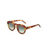 OKKIA Zeno Occhiali da Sole Unisex Tondo Sahara Avana Gradiente Verde