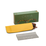 OKKIA Zeno Occhiali da Sole Unisex Tondo Sahara Avana Gradiente Verde