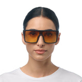 OKKIA Tokyo Occhiali da Sole Unisex Squadrato Nero Gradiente Giallo