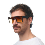OKKIA Tokyo Occhiali da Sole Unisex Squadrato Nero Gradiente Giallo