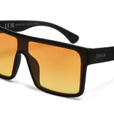 OKKIA Tokyo Occhiali da Sole Unisex Squadrato Nero Gradiente Giallo
