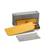 OKKIA Tokyo Occhiali da Sole Unisex Squadrato Nero Gradiente Giallo