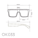 OKKIA Tokyo Occhiali da Sole Unisex Squadrato Nero Gradiente Giallo