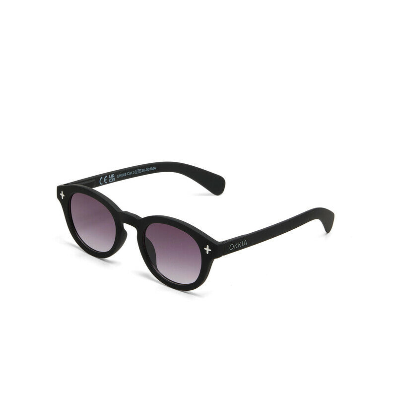 OKKIA Milano Occhiali da Sole Unisex Rotondo Nero