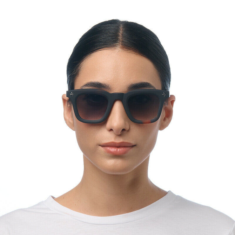 OKKIA Firenze Occhiali da Sole Unisex Rotondo Avana Nero Lenti Verdi