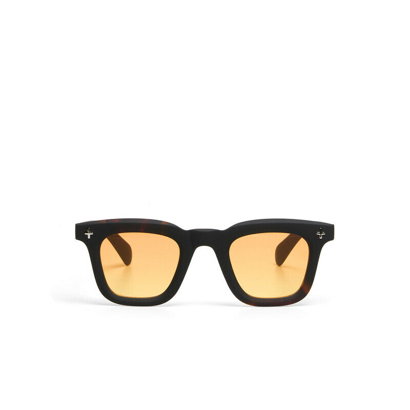 OKKIA Firenze Occhiali da Sole Unisex Rotondo Avana Nero Lenti Gialle