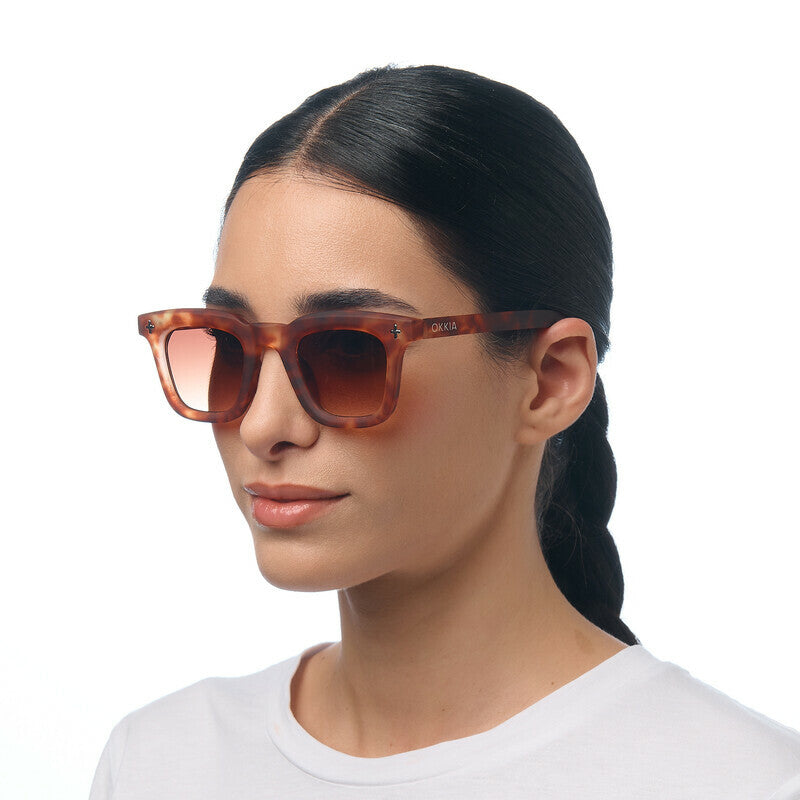 OKKIA Firenze Occhiali da Sole Unisex Rotondo Sahara Avana
