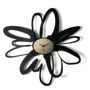 Orologio da parete Shodo Arti & Mestieri in metallo e velluto nero 74x71 cm
