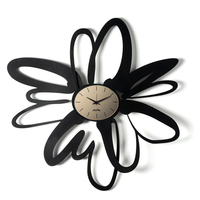 Orologio da parete Shodo Arti & Mestieri in metallo e velluto nero 74x71 cm