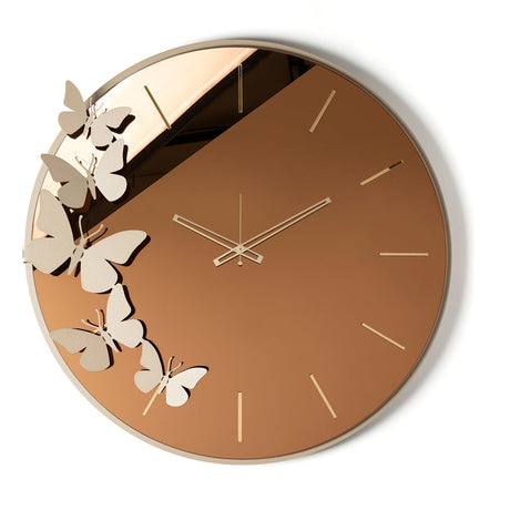 Orologio da parete Diana Arti & Mestieri beige con inserti in resina ambra
