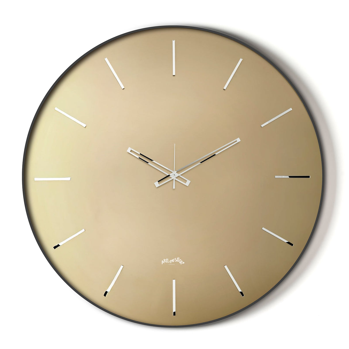 Orologio da parete Giotto Arti & Mestieri in velluto nero e bronzo 60 cm