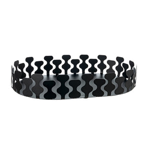Vassoio moderno Nori Arti & Mestieri in metallo nero 48x8 cm