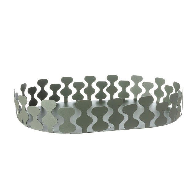Vassoio moderno Nori Arti & Mestieri in metallo colore giada 48x8 cm