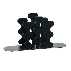 Portatovaglioli Nori Arti & Mestieri in ceramica nera opaca 12x24 cm