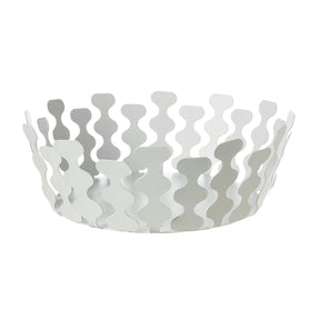 Centrotavola Nori Arti & Mestieri in resina effetto marmo bianco 28x12 cm