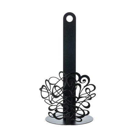 Portarotolo cucina Scarabocchio Arti e Mestieri in metallo nero 15x30 cm