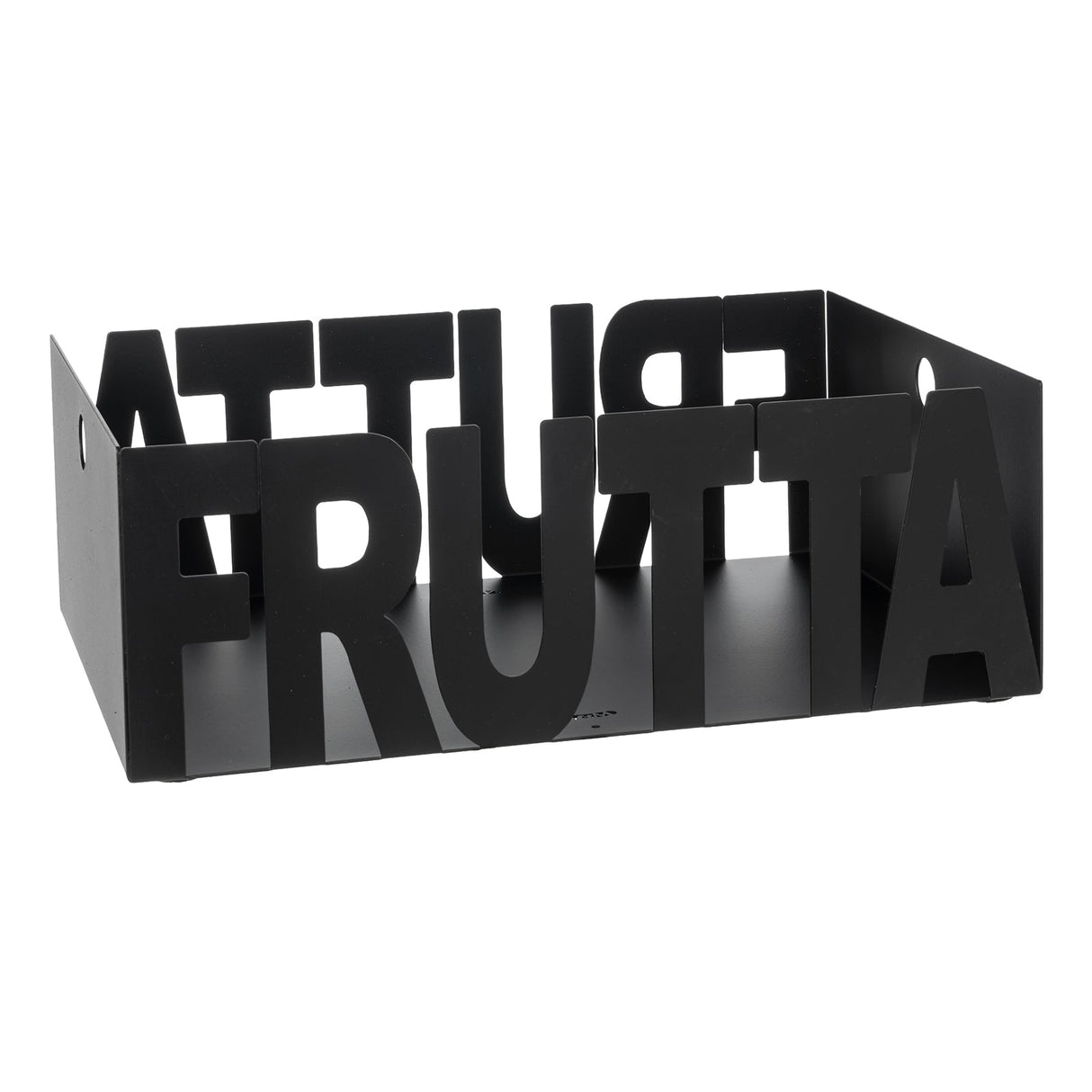 Fruttiera Letter Arti & Mestieri in metallo verniciato nero 23x11 cm