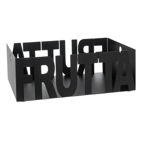 Fruttiera Letter Arti & Mestieri in metallo verniciato nero 23x11 cm