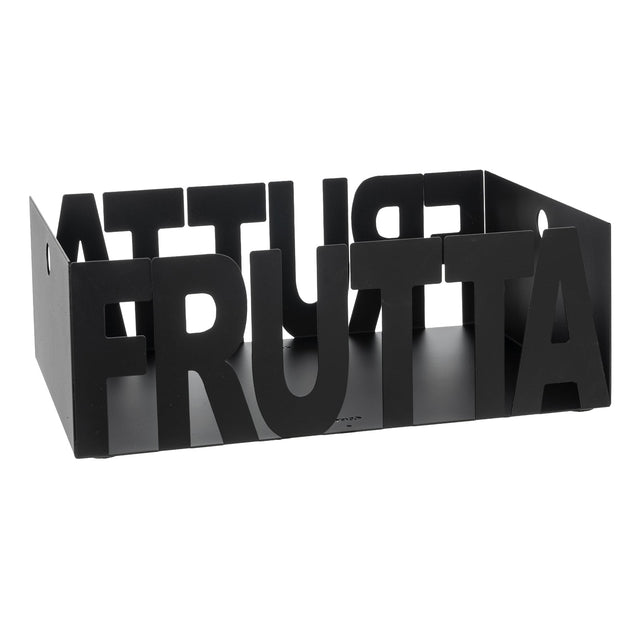 Fruttiera Letter Arti & Mestieri in metallo verniciato nero 23x11 cm