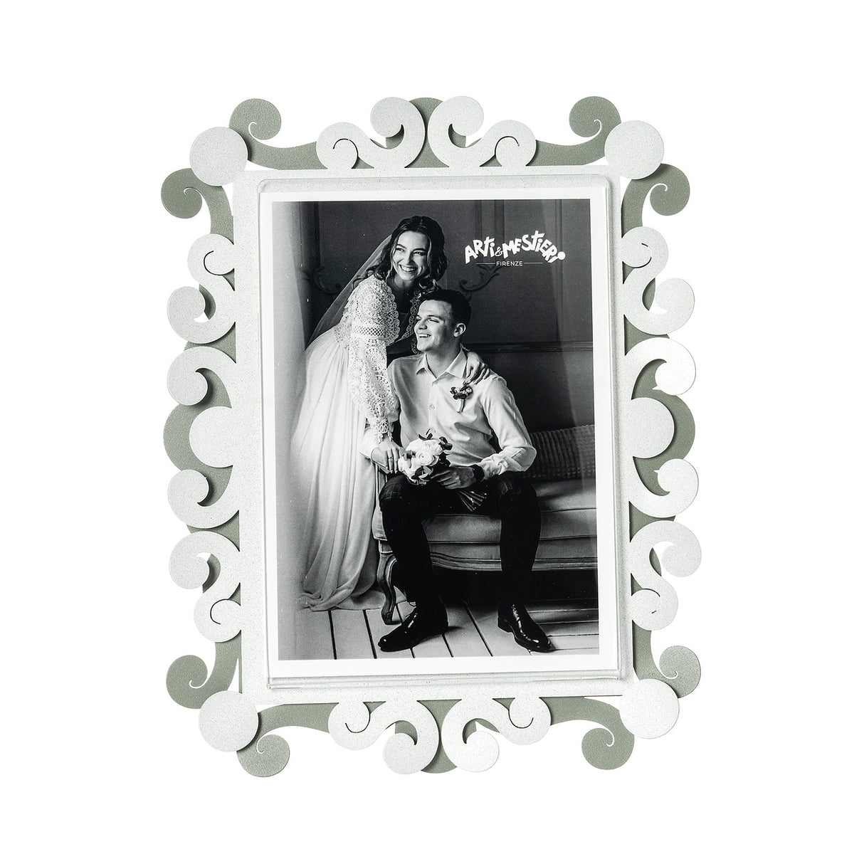 Portafoto Koko Arti & Mestieri in resina minerale effetto marmo 13x18 cm
