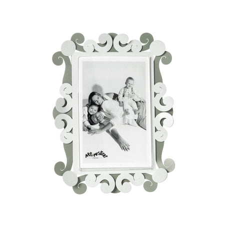 Portafoto Koko Arti & Mestieri in resina effetto bianco marmo 10x15 cm