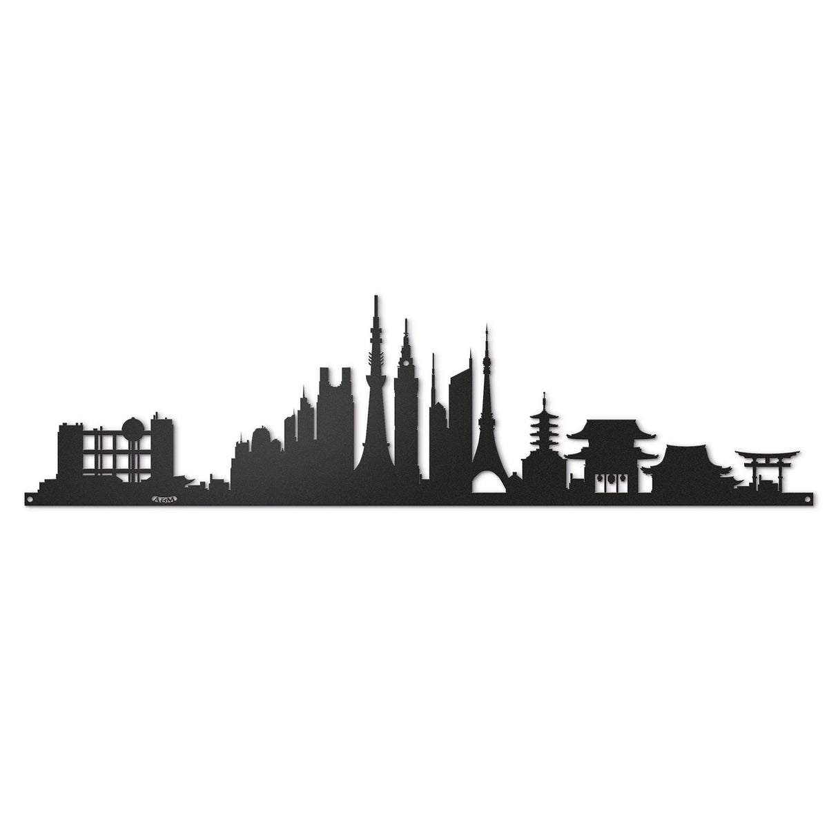 Pannello decorativo Tokyo Skyline Arti & Mestieri in metallo nero 100x26,5 cm