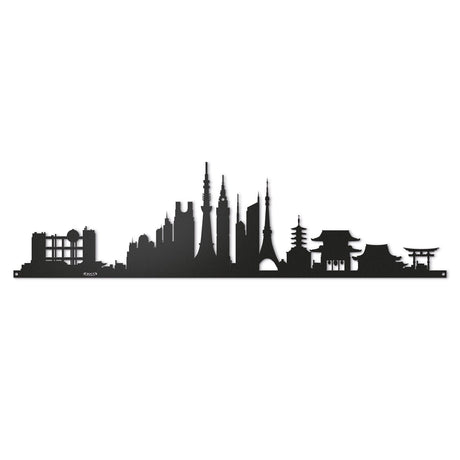 Pannello decorativo Tokyo Skyline Arti & Mestieri in metallo nero 100x26,5 cm