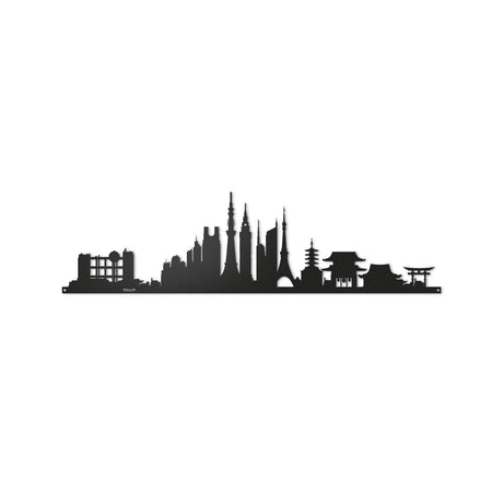 Pannello decorativo Tokyo Skyline Arti & Mestieri in metallo nero 60x15 cm