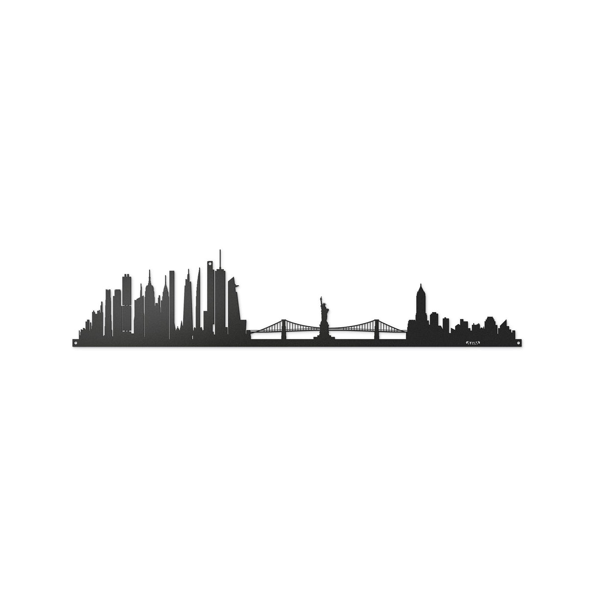 Pannello decorativo New York Skyline Arti & Mestieri in metallo nero 60x13 cm