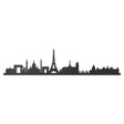Pannello decorativo Paris Skyline Arti & Mestieri in metallo nero 100x22 cm
