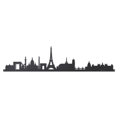 Pannello decorativo Paris Skyline Arti & Mestieri in metallo nero 100x22 cm