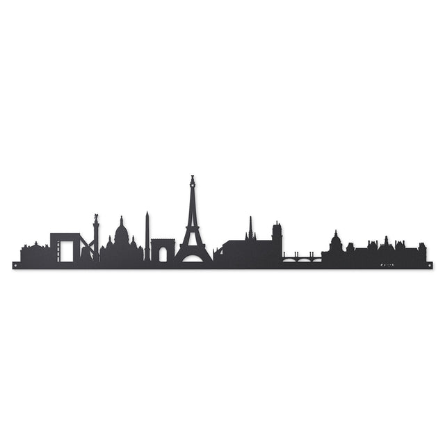 Pannello decorativo Paris Skyline Arti & Mestieri in metallo nero 100x22 cm