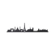 Pannello decorativo Paris Skyline Arti & Mestieri in metallo nero 60x13 cm
