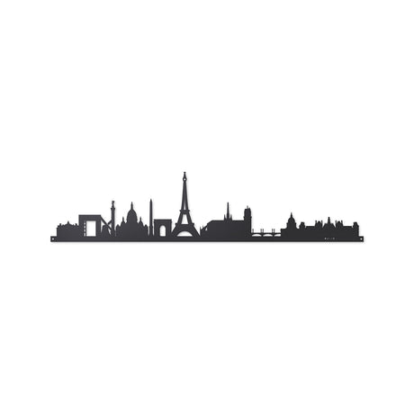 Pannello decorativo Paris Skyline Arti & Mestieri in metallo nero 60x13 cm