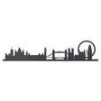 Pannello decorativo London Skyline Arti e Mestieri in metallo nero 100x22 cm