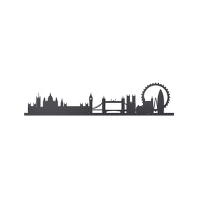 Pannello decorativo London Skyline Arti e Mestieri in metallo nero 60x13 cm